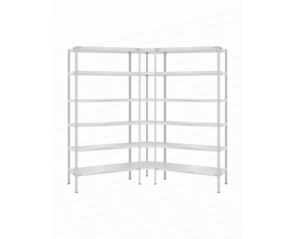 Стеллаж угловой 2000х1500х1500 (6 ярусов глубиной 300мм)